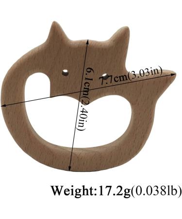 Wendysun 5pcs Cartoon Wood Teether Set - Natural Animal Bat Shape Baby Teething Beech Teether DIY Toy - Buy Online on GoSupps.com