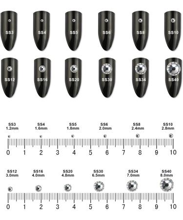 YHMQ 2880 PCS Black Rhinestones - SS10 Nail Crystals for Stunning Nail Art | High-Quality Nail Decorations - Buy Online on GoSupps.com