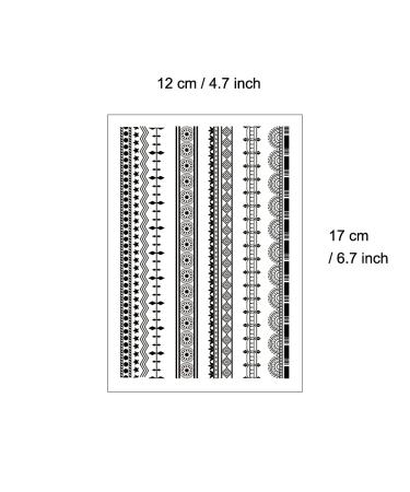 Everjoy Waterproof Temporary Tattoo Stickers - 10+ Black Boho Tribal Designs for Arm, Wrist, Leg Circle - Buy Online on GoSupps.com
