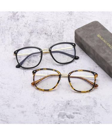 Newada Stylish Oversized Reading Glasses for Women - HD Blue Light Blocking Square Glare-Free - Tortoiseshell-2 +1.00 - Buy Online on GoSupps.com