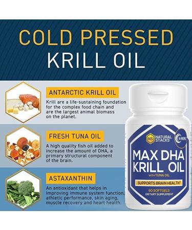 Antarctic Krill Oil Supplement - DHA EPA Omega 3 Supplement with Antioxidant Astaxanthin - Omega 3 Fish Oil to Support Brain Heart & Joint Health - 60 Krill Oil SoftGels 60 Count (Pack of 1) Krill oil - Buy Online on GoSupps.com