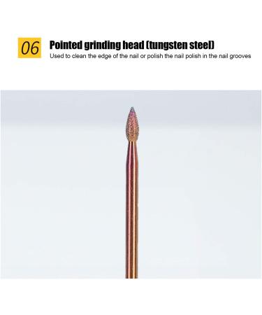 Nail Drill Bits Nail Polishing Grinding Tungsten Steel Nail Polishing Head Ceramic Nail Drill Bits Set for Nail Salon Home Use - Buy Online on GoSupps.com