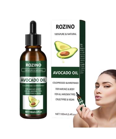 Yanfu essential avocado oil for the face 100 ml natural essential skin care oil - scalp moisture cream for face and body thick hair growth for skin and hair