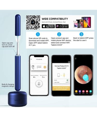 BEBIRD X17 Pro Wireless Earwax Remover with 1080P HD Camera - Blue - Buy Online on GoSupps.com