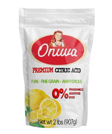 Onuva Citric Acid 2 Pound,Pure Food Grade,NON-GMO Project VERIFIED,Flavor Enhancer & All-Natural Preservative | Fragrance Free Citric Acid for Bath Bombs,Cooking,Canning,Homemade Cleaning Supplies 2lb (907g) Pack of 1