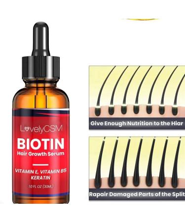 Biotin Hair Growth Serum - Advanced Hair Thickening Formula with Ginger Oil for Men & Women - 30 ML Biotin Oil for Hair Loss & Thicker Hair - Buy Online on GoSupps.com