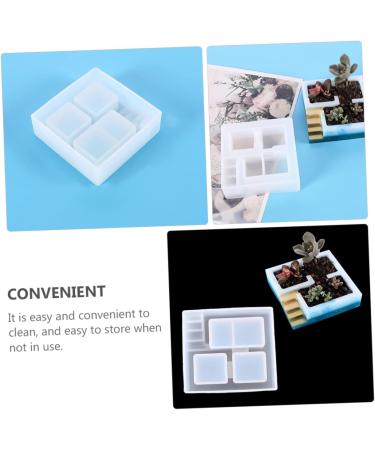 TEHAUX 3pcs Box Flower Pot Mold Silicone Molds Concrete Planter Molds Creative Crystal Epoxy Mold Square Whitex3pcs 10.6X10.6X3.3CMx3pcs - Buy Online on GoSupps.com