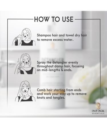 Hair Detangler Spray & Leave-In Conditioner for Women | Nourishes & Detangles Curly & Damaged Hair | 8 fl oz | Fight Frizz & Enhance Shine - Buy Online on GoSupps.com