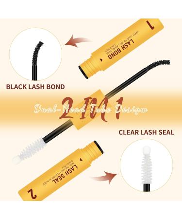 QUEWEL Eyelash Bond & Seal Duo - Waterproof & Strong Hold Formula for DIY Lash Extensions at Home - 5ml+5ml | XP-bond&seal-black - Buy Online on GoSupps.com