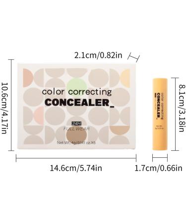 Concealer Stick Makeup | 6 Shades Full Coverage Concealer | Face Neutralizer for Finished Skin Types Natural Camoufle Blemishes - Buy Online on GoSupps.com