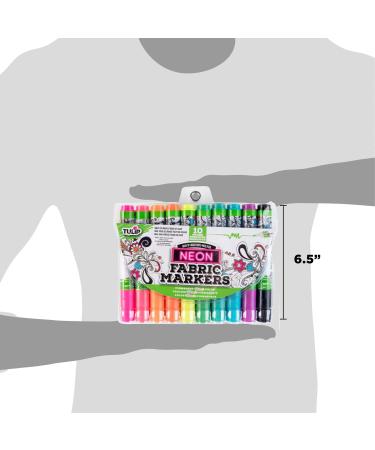 Tulip Permanent Neon Fabric Brush Tip Markers - Set of 10 - Buy Online on GoSupps.com
