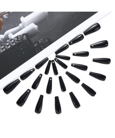 Brishow Long Pink Coffin False Nails - 24 Pcs Ballerina Acrylic Press-On Nails for Women & Girls - Buy Online on GoSupps.com