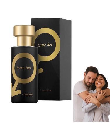 Hcomine Lure Her Perfume para hombres, Colonia de feromonas doradas para hombres Atraer mujeres, 50 ml (Men)