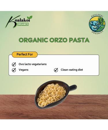 ORGANIC Certified Orzo Pasta (2kg) Premium non-GMO 100% Natural no Additives or Preservatives Package may vary - Free UK delivery by Koalakoi (2 Kilograms) 2 Kilograms - Buy Online on GoSupps.com