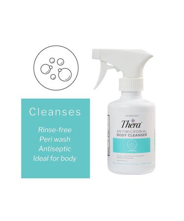Thera Antimicrobial Body Cleanser 8 oz Spray Bottle - Mild, Rinse-Free Topical Cleanser for Nourished and Moisturized Skin - Buy Online on GoSupps.com