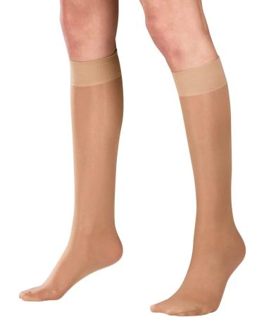 Truform Sheer Knee High Stocking 15-20 mmHg Compression, Pack of 2 - Beige, Large - Buy Online on GoSupps.com