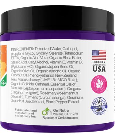 Buy New Zealand Manuka Honey Cream 4OZ - UMF 15+ Medical Grade Ointment for Eczema Psoriasis & Rosacea Care - With Colloidal Oatmeal - Buy Online on GoSupps.com