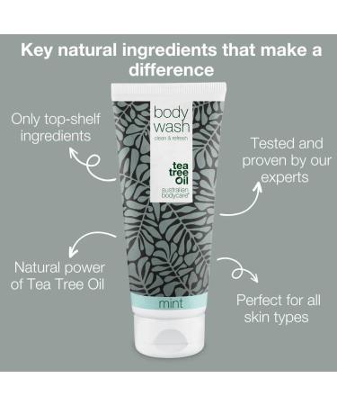 Australian Bodycare Body Wash With Mint 200 ml | Shower Gel with Tea Tree Oil for skin Foot wash - Daily care Relieve spots pimples Athlete s Foot Ringworm Fungus Jock Itch Acne & Body Odor - Buy Online on GoSupps.com