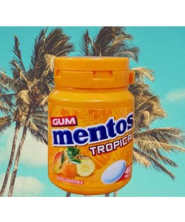 Mentos Sugar Free Chewing Gum Pure Fresh Tropical Bottle 40 Gum Pieces Per Bottle (Pack Of 8) + Complimentary Shopping List - Buy Online on GoSupps.com