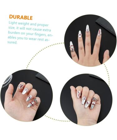 Amosfun 3 Sets Nail Ring Finger Tip Women Ring Ring for Women Rings for Women Jewels for Nails Nail Decor Women's Band Rings Women s Suits Red Decor Zinc Alloy Miss Girl Jewelry White - Buy Online on GoSupps.com