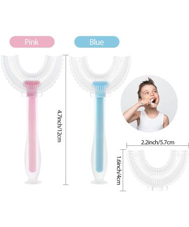 Kids' U-Shaped Training Toothbrush Set | Food Grade Silicone Brush Head | 360 Oral Cleaning Design | Ages 6-12 | 4-Piece Set - Buy Online on GoSupps.com