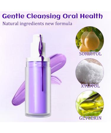 Lyppul 3pcs Purple Teeth Whitening Toothpaste 30ml Purple Formula for Brighter Whiter Teeth | Effective Yellow Stain Removal - Buy Online on GoSupps.com