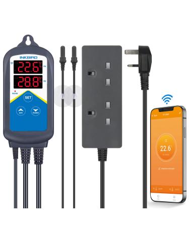 Inkbird ITC-306A-WiFi Aquarium Temperature Controller Aquarium Thermostats Fish heater thermostat with Dual Heating Socket for Marine Tank Fish Shrimp Tortoise(No Timer) - Buy Online on GoSupps.com