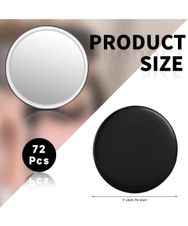 Portable Mini Pocket Makeup Mirror - Round Compact Glass Mirror for Women - 2.76 Inch - Black (72 Pieces) - Buy Online on GoSupps.com
