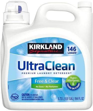 Kirkland Signature Ultra Clean Free & Clear HE Liquid Laundry Detergent - 146 Loads (5.73L) | Hypo-Allergenic International Shipping Available - Buy Online on GoSupps.com