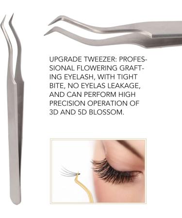 Eyelash Grafting Tweezer Professional High Precision Application Lash Extension Tweezer Stainless Steel Eyelash Tweezer for Manicure (Silver) (Upgrade Tweezer) - Buy Online on GoSupps.com