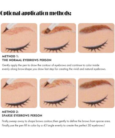 4 Tips Waterproof Long Lasting Tattoo Brow Ink Pencil Eyebrow Pen Sketch for Natural Makeup 2# Brown (like brown) - Buy Online on GoSupps.com