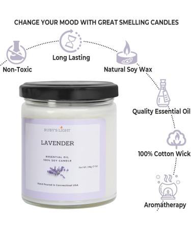 Lavender Essential Oil Candle - All-Natural Soy Wax | Aromatherapy | 9 Oz | Long-Lasting 40 Hour Burn | Perfect Gift for Men & Women - Buy Online on GoSupps.com
