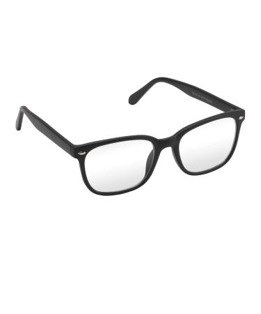 Vibz Blue Light Blocking Glasses Women or Men Noncorrective Use with Contacts Antiglare Clear Lens Matte Black