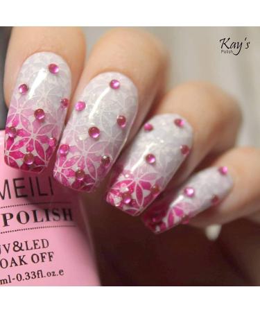 AIMEILI Soak Off UV LED Temperature Colour Changing Chameleon Gel Nail Polish - Hot Pink to Glitter White (TC04) 10ml - Buy Online on GoSupps.com