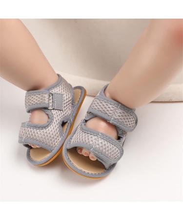 RVROVIC Baby Sandals - Soft Rubber Sole, Anti-Slip, Summer Outdoor Shoes for Toddler 6-12 Months (Grey) - Buy Online on GoSupps.com