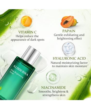 Aloderma Aloe Toner Set 2 Pieces - Firming Brightening Toners - Buy Online on GoSupps.com