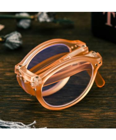 ZUKKY Retro Folding Reading Glasses - Blue Light Blocking Portable & Foldable Round Frame for Men & Women - AM27 - Buy Online on GoSupps.com