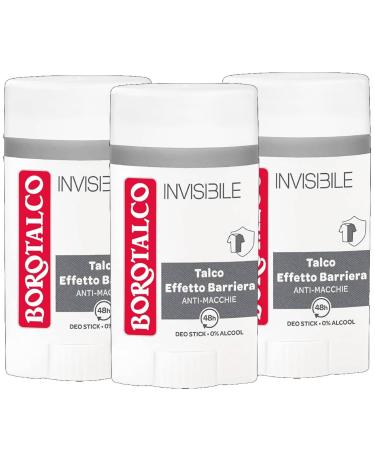 Borotalco Borotalco Invisible Deodorant for Men Talc Barrier Effect Anti-Stain Alcohol-Free 48H Stick 40ml (3)