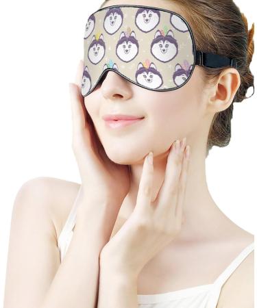 Indian Siberian Husky Sleep Mask - Adjustable Eye Cover for Blocking Light, Ideal for Night Travel and Naps - Men and Women - Buy Online on GoSupps.com