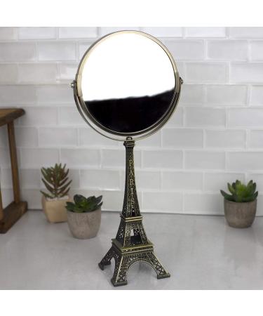 Home Basics Bronze Double Sided Cosmetic Mirror with Antique French Paris Eiffel Tower Design - Makeup Dresser Vanity Decor - Buy Online on GoSupps.com