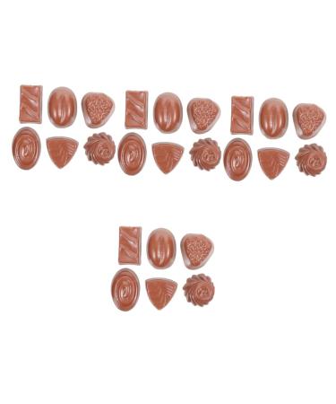 HOMSFOU 24 Pcs Simulation Chocolate Decorative Chocolate Decor Fake Candy Cake Decorating Fake Cookies Kids Bulk for Desserts Desktop Fake Chocolate Artificial Children's Products Pvc 3d Coffeex4pcs 3.9X2.8X1.8CMx4pcs