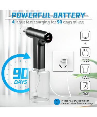 Kliburu Electric Ear Cleaner Kit with 3 Water Pressure Levels and LED Light - Earwax Removal Tool for Adults - Includes 5 Disposable Nozzles - Buy Online on GoSupps.com