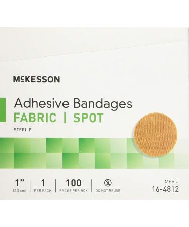 Spot Bandage Round 1 Adhesive Fabric - Box of 100 by Vetmed USA