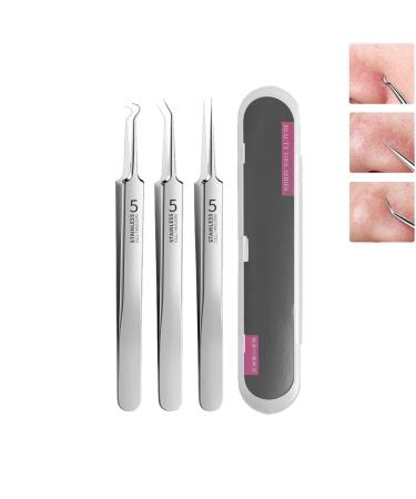 Usiveinborn Blackhead Remover Usiveinborn Tweezers Professional Stainless Steel Facial Blackhead Remover Tweezers Usiveinborn Blackhead Tweezers Black Head Remover for Facial and Nose