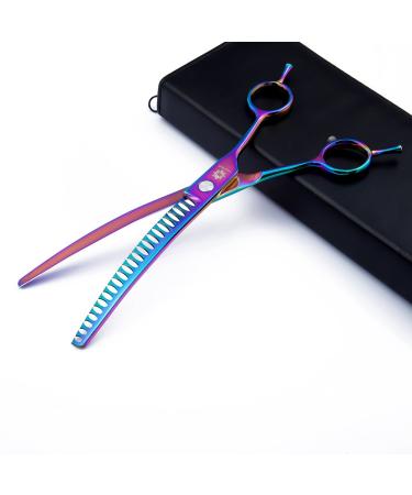 6.5"/8.0'' Professional Chunker Shear Twin Tail Downward Curved Pet Grooming Thinning/Blending Scissors Dog&cat Grooming Chunkers Shear 8 inches