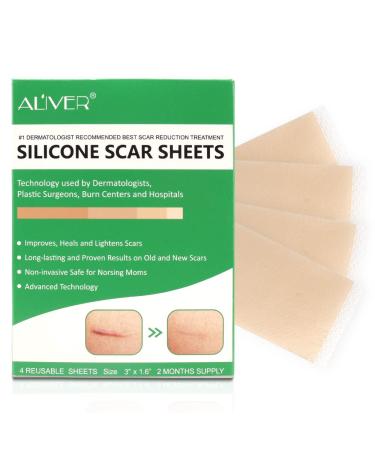 Silicone Scar Sheets Advanced Scar Removal Treatment Keloid Acne Burn Csection Surgical etc for Old & New Scar Silicone Scar Removal Sheets (2 Months Supply)