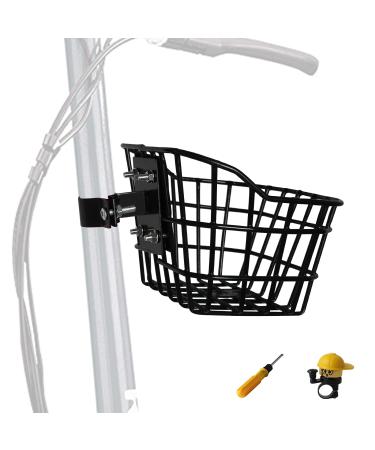 Bike Basket with a Fixed Holder,Kids Small Scooter Tricycle Accessories Kit with Bells Tools,Rust-Resistant Electric Bicycle Front Baskets Accessories for Women and Men Kids Basket