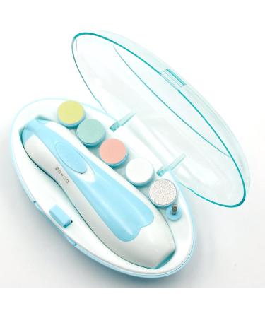 Electric Baby Nail Trimmer with LED Light - Safe & Quiet Nail Clipper for Newborns, Infants, Toddlers, Kids, Women (Blue) - Buy Online on GoSupps.com
