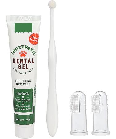 Dog Dental Care Kit (4 Pieces) -Dog Toothbrush and Toothpaste Beef Flavor &Puppy Teeth Finger Brush - Dog Teeth Cleaning Dental Care Kit- Plaque Remover for Dogs Teeth - Dog Breath Freshener 4 Pcs Kit - Buy Online on GoSupps.com
