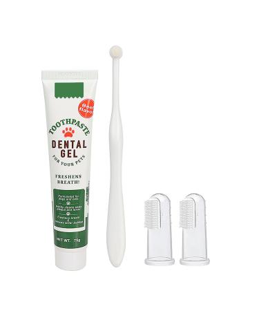 4-part dentures for dogs cat pet dog tooth care set with toothbrush toothpaste and massage finger brushes 360 tooth cleaning Fresh breath kit plaque remover beef taste 4-part set